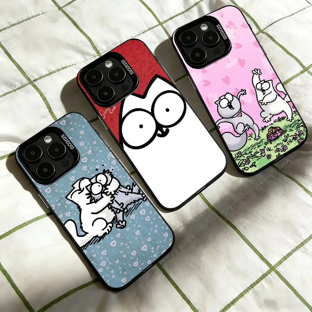 

S-Simons And C-Cats Phone Case For iPhone 17,16,15,14,13,12,11 Plus,Pro Max,XS,Colorful Silver Black Cover