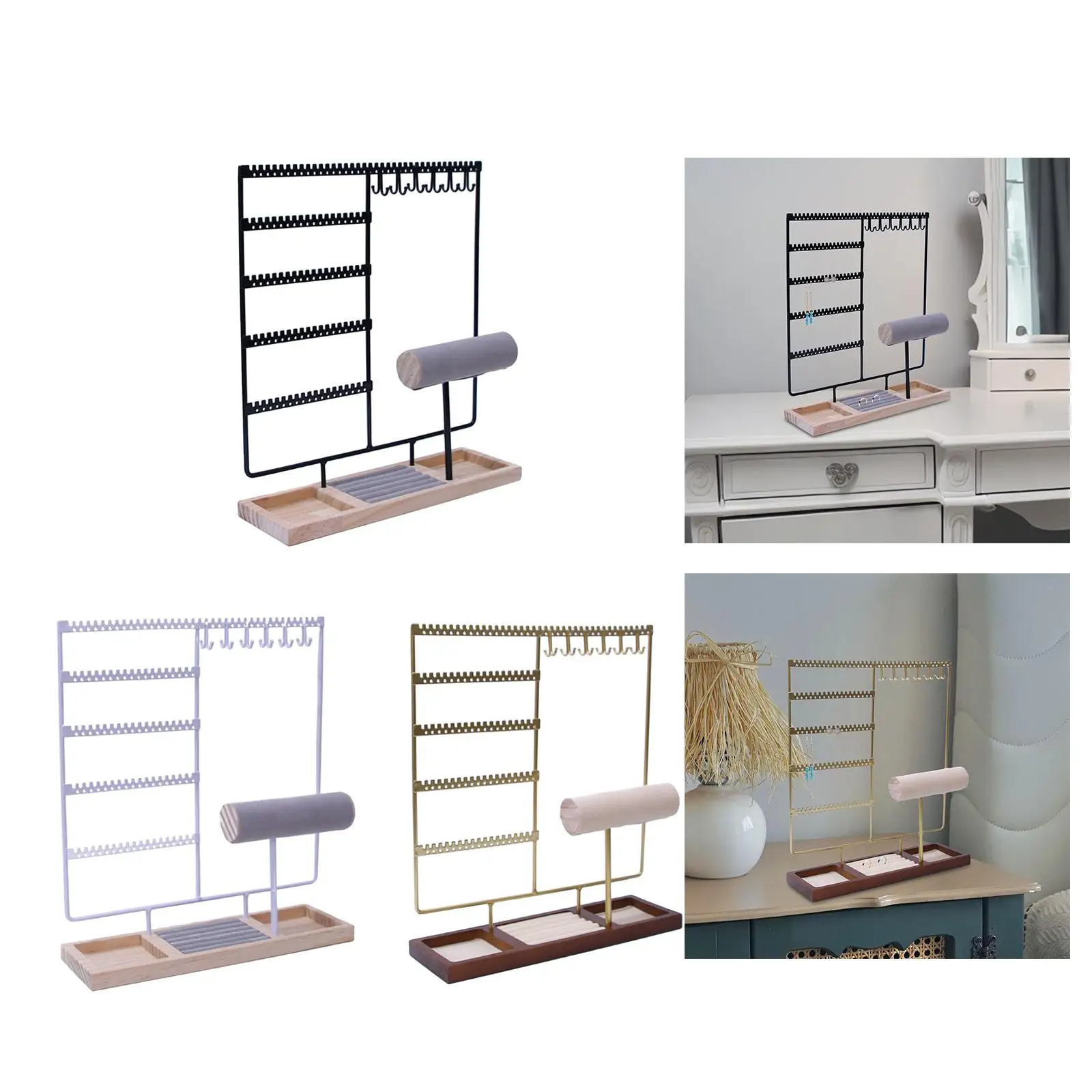 

Jewelry Stand Tray Pendants Necklace Rings Women Jewelry Organizer for Store