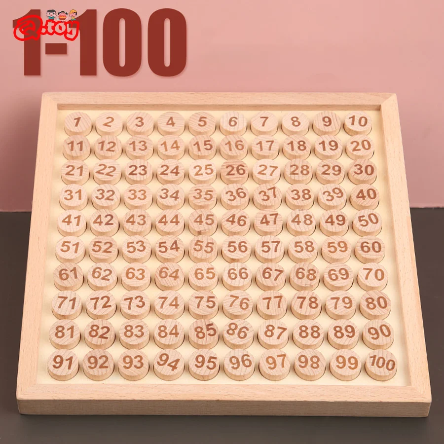 100 Counting Board Montessori Educational Toys for Kids Digital Math Arithmetic Preschool Learning Toys Addition Teaching Aids