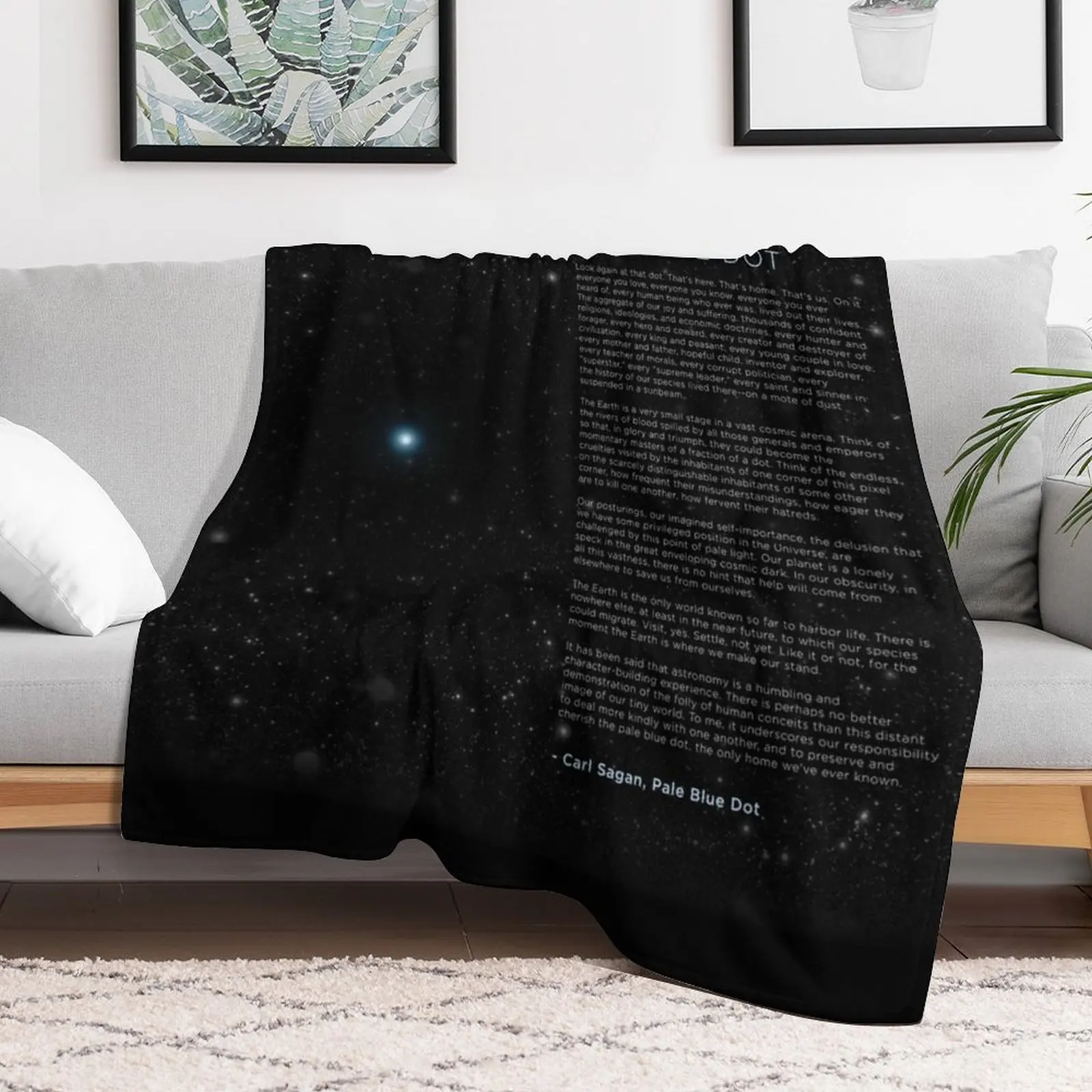 Carl Sagan's - Pale Blue Dot Speech Throw Blanket anime Custom Travel Camping Blankets