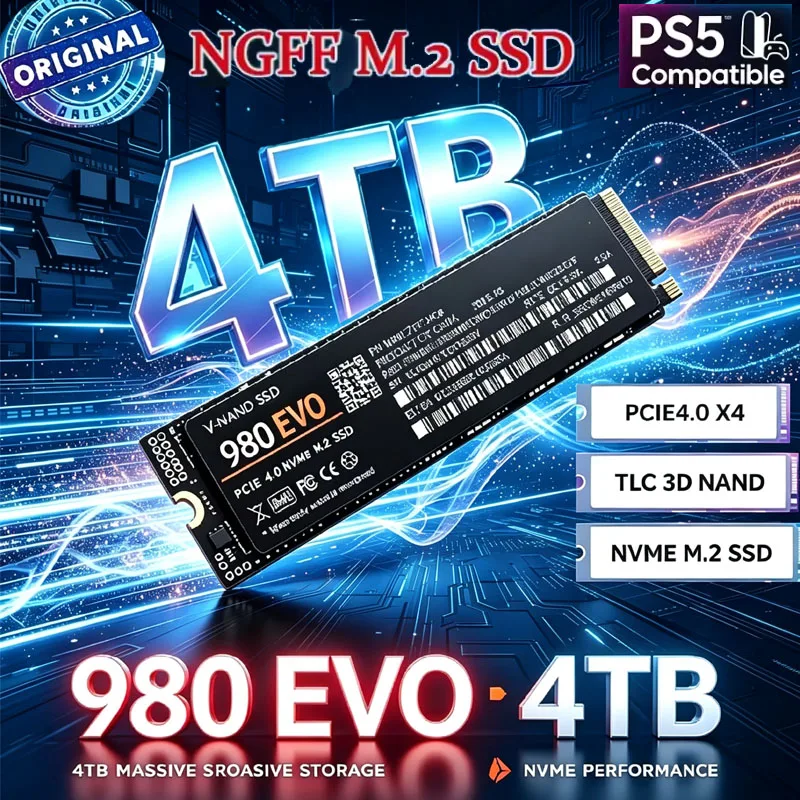 980 EVO M.2 2280 NVMe PCIe 4.0 SSD Up to Internal Solid State Drive 500GB‑4TB For PS5 Laptop Desktop Gaming PC Storage