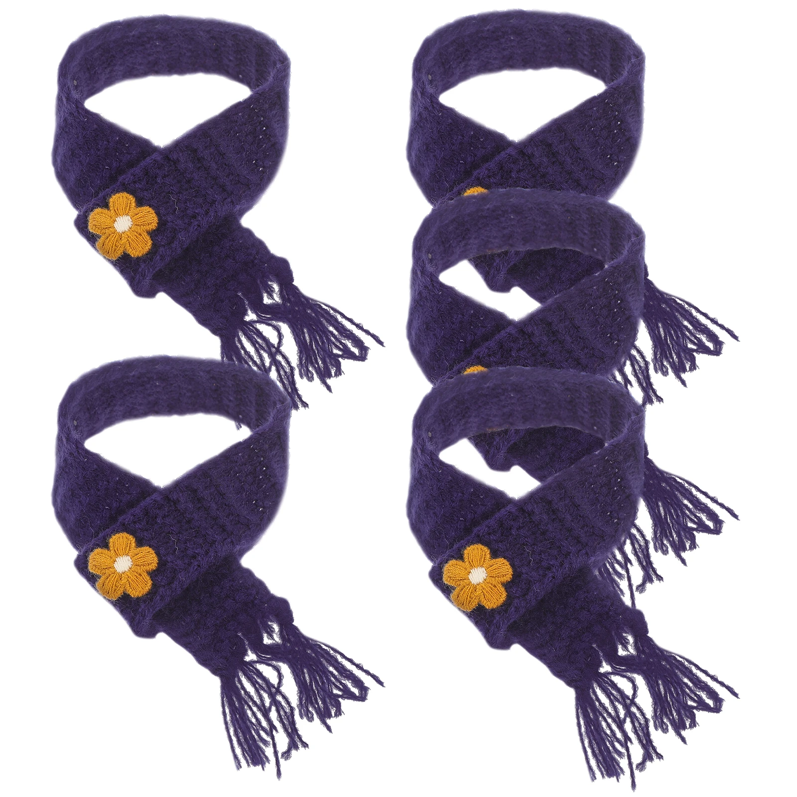 

5Pcs Adjustable Mini Scarf Decorative Doll Scarf Soft Yarn Scarf Adorable Party Favor Cute Mini Accessories