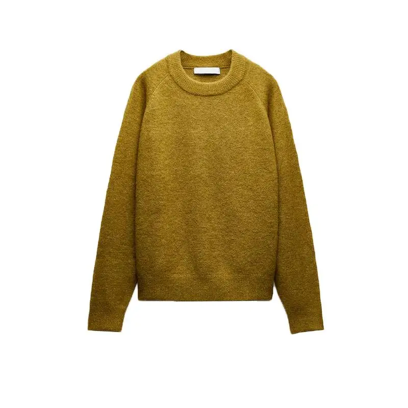 Semplice maglione lavorato a maglia pigro rotondo Ne Long Sve ago piatto autunno inverno nuovo arrivo fibra di poliestere Faion da donna