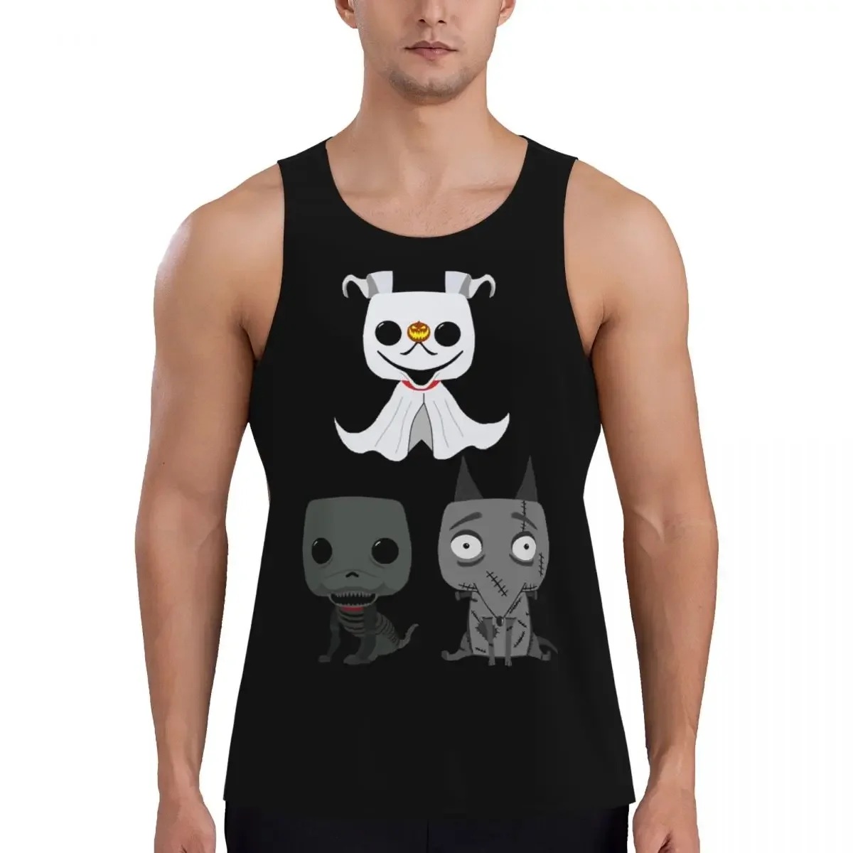 Big Block Headed Burton Sparky Dog Frankenweenie Gym Tank Bodybuilding Vest Fitness Sleeveless Tops Quick Dry Sports Clothing
