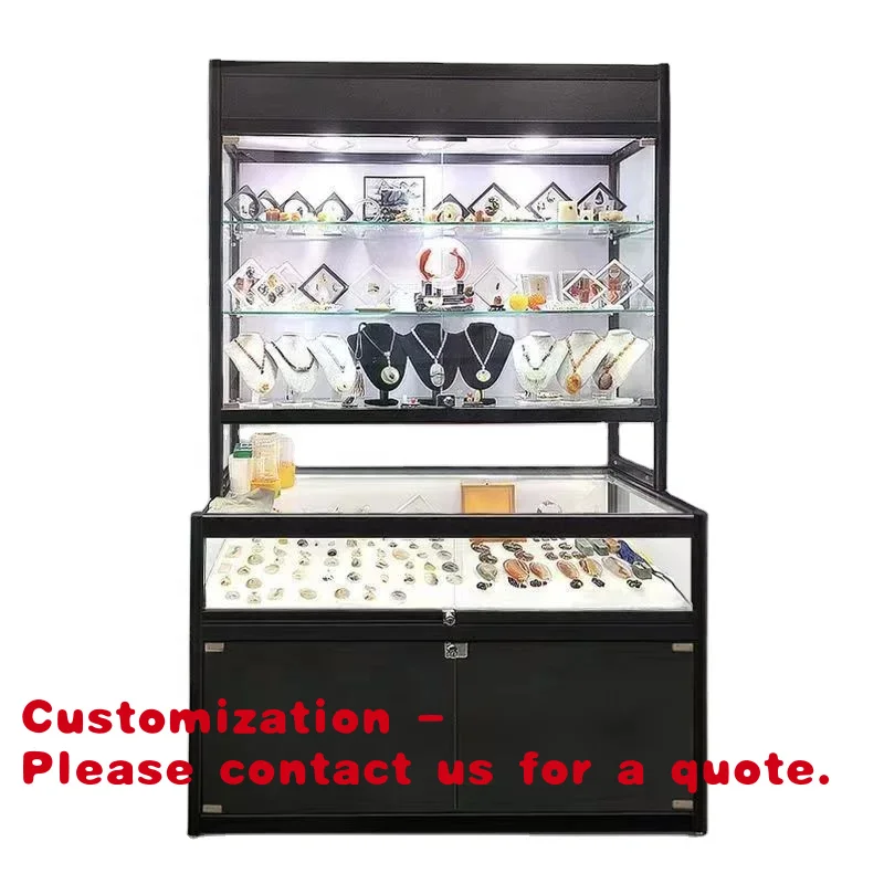 

Customize.Boutique L-shaped Multi Functional Display Cabinet Display Shelf Glass Display Cabinet of Luxury Jewelry in Hot Superm