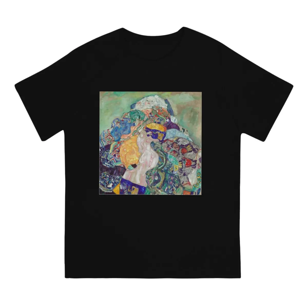 Baby (Cradle) Men's T Shirt Gustav Klimt Crazy Tees Short Sleeve O Neck T-Shirts 100% Cotton Original Tops