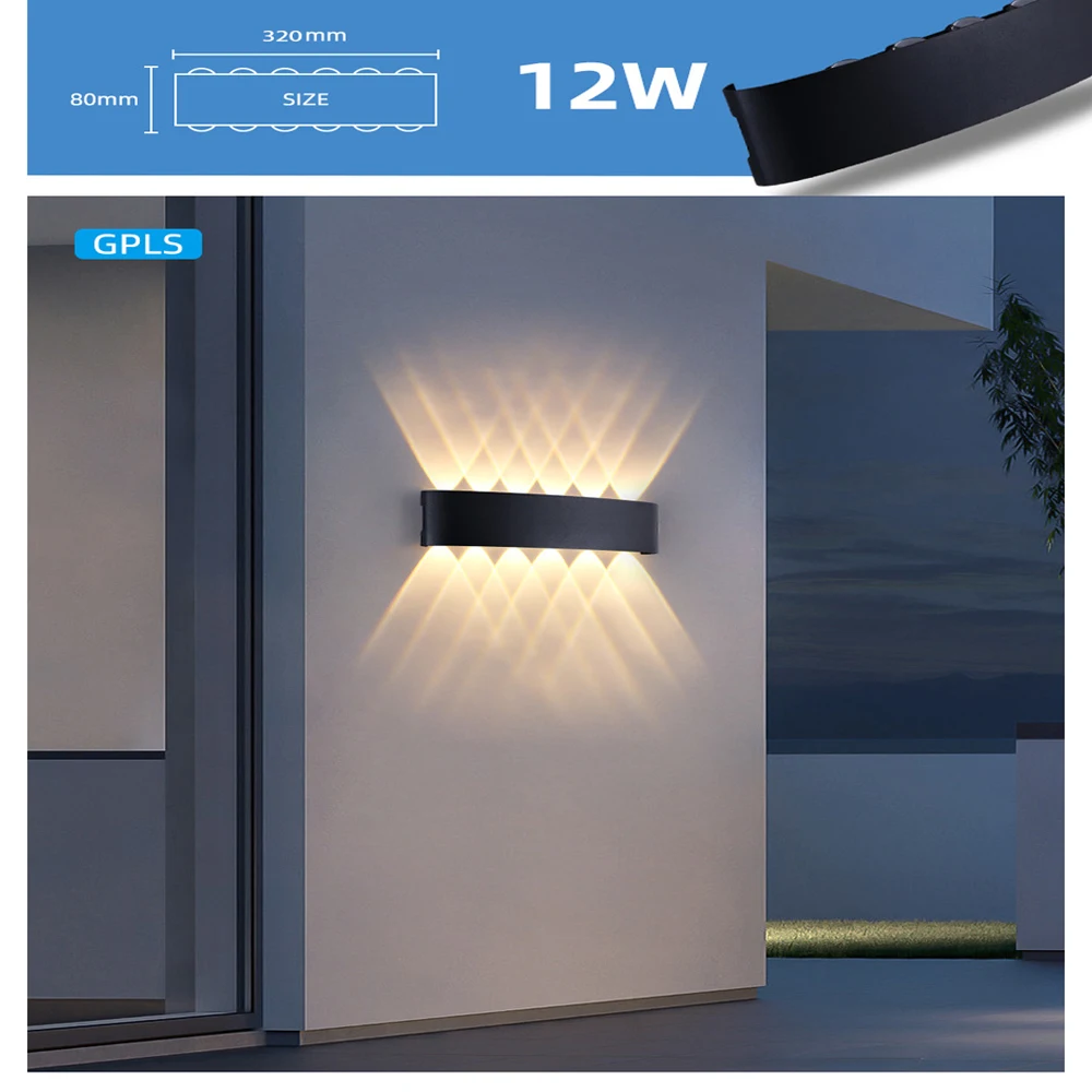 Imagem -05 - Lâmpada de Parede de Alumínio Led Ip65 Impermeável Iluminação Exterior ou Interior Luzes de Parede para Pátio Quarto Wall Sconces Decor