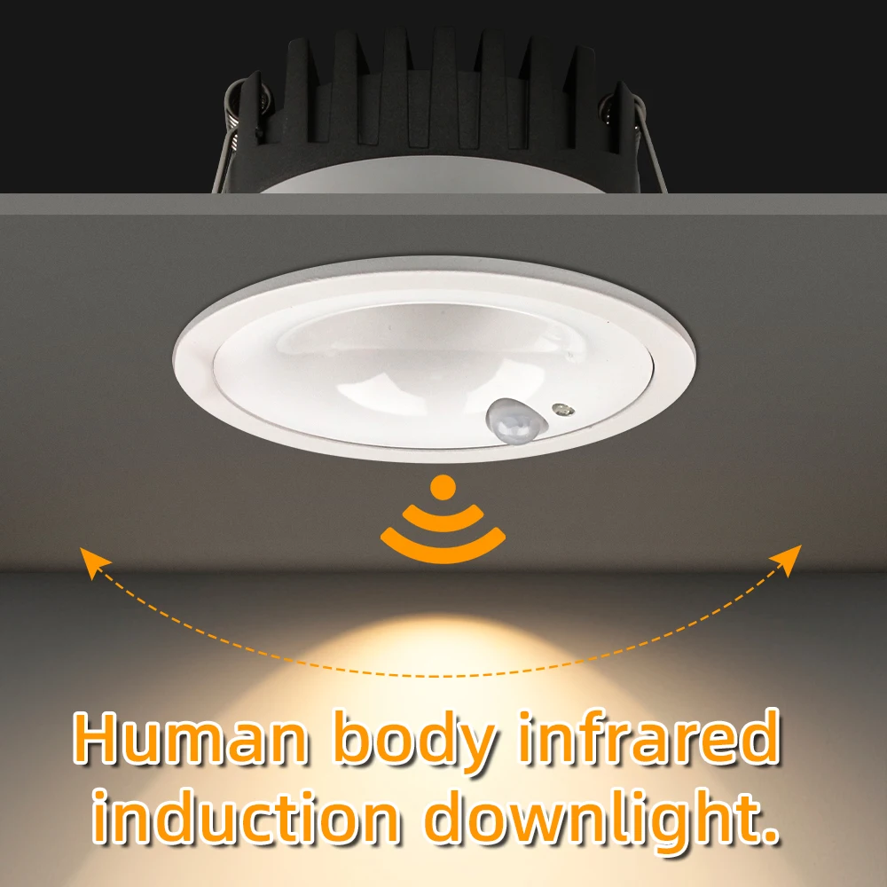 5W 7W 12W PIR Capteur de Mouvement Downlight AC85-265V Encastré Plafonnier Pour Couloir Salon Cuisine Décor Éclairage