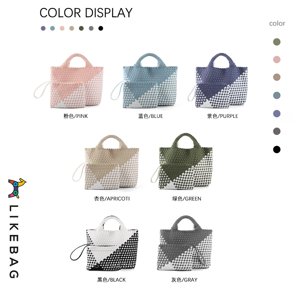 LIKEBAG Fashion Neoprene Woven Bag Nylon Large Capacity Tote Bag With Woven Clutch Bag Stylish Crossbody Bag