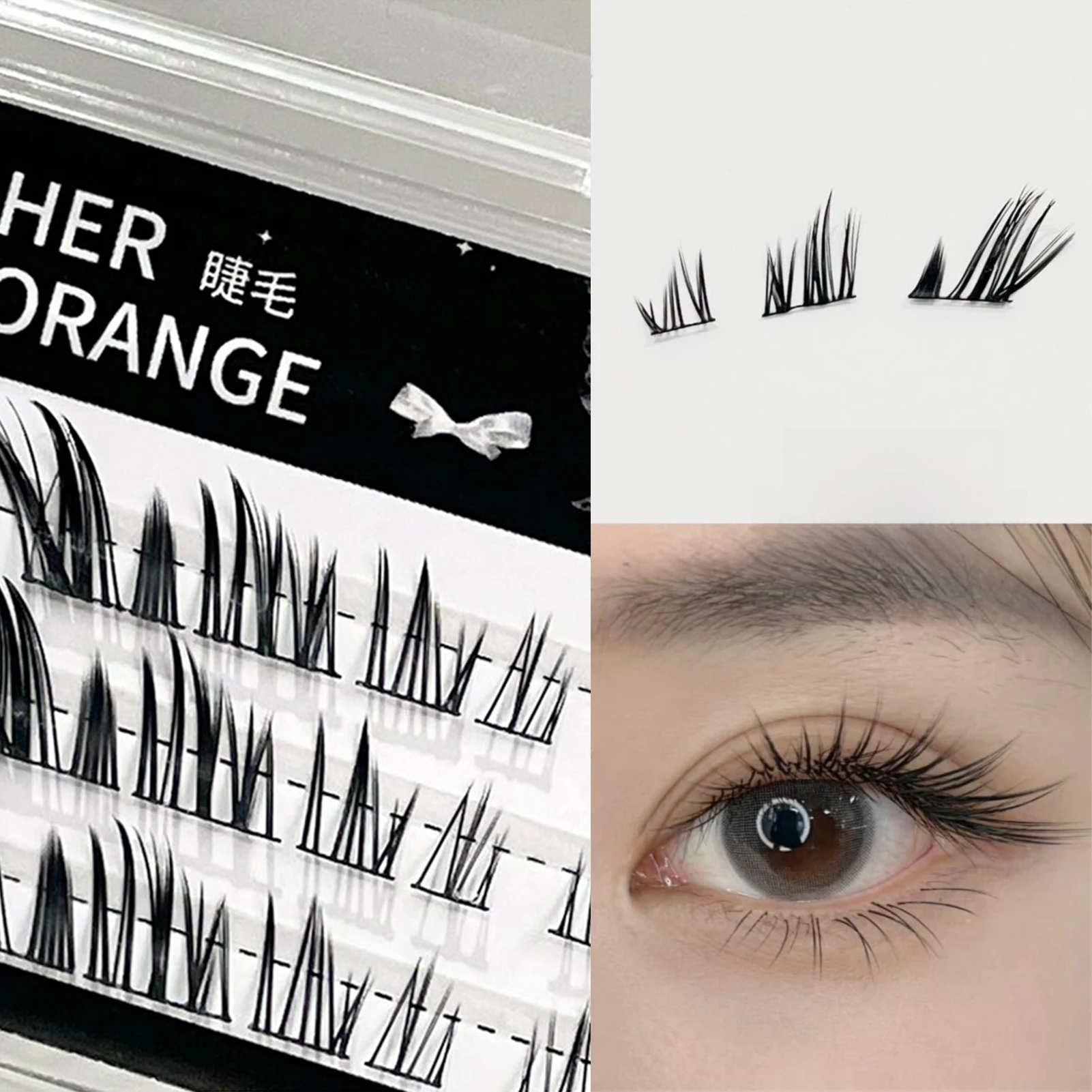 3/6/10 行キツネの目つけまつげ薄いバンドうっすらマンガまつげソフト個別のアニメまつげはより自然で魅力的になります