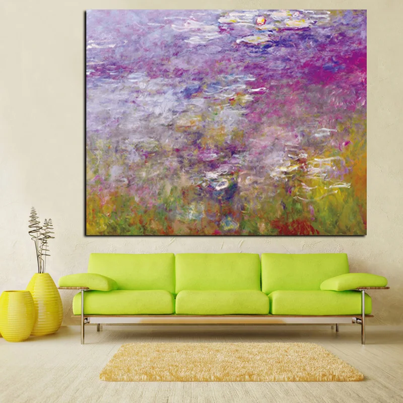 Claude Monet Lotus Posters and HD Prints Landscape Oil Painting on Canvas Art Cuadros Impressionist Wall Picture for Living Room