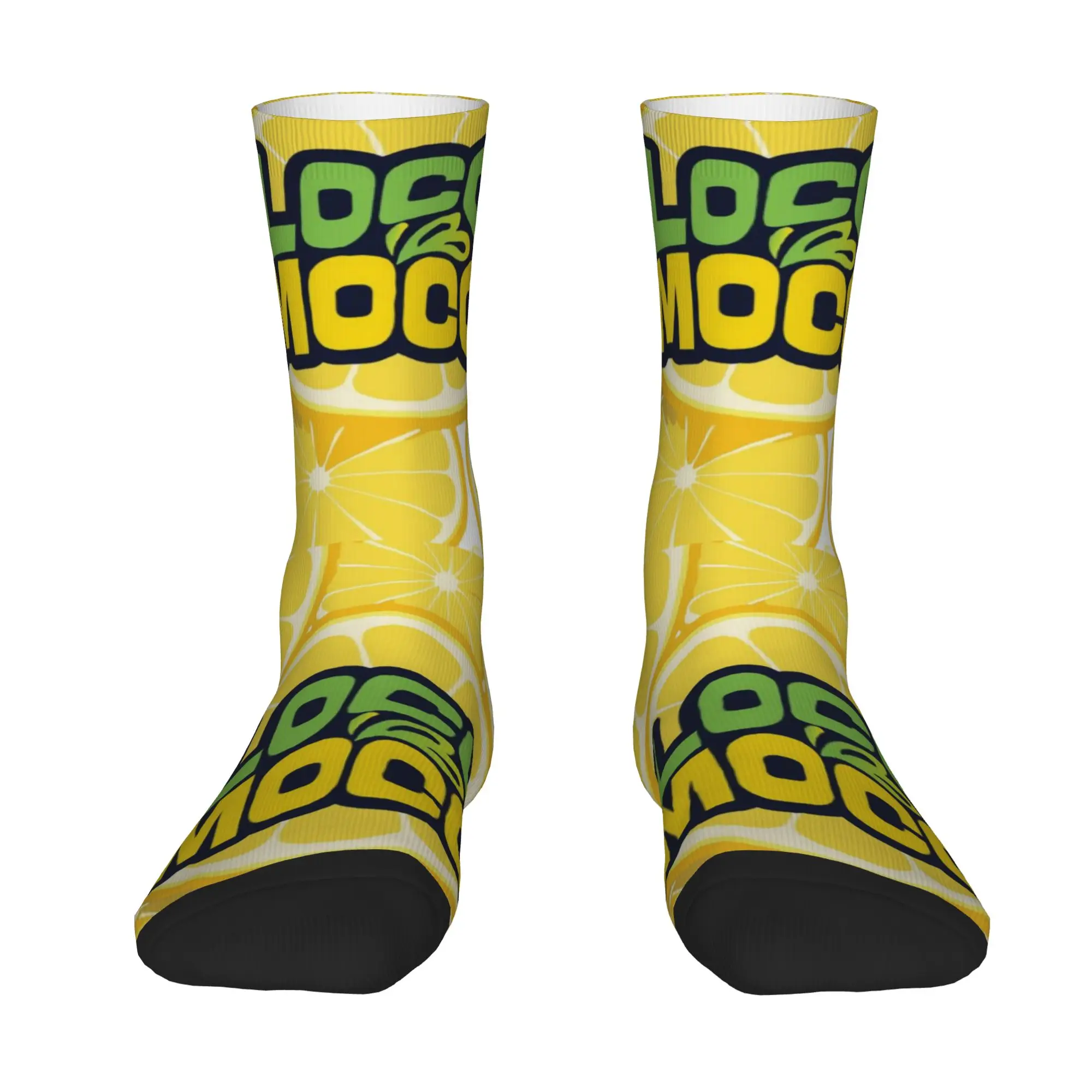 1 Pair Funny Sock Loco Moco Yellow Vintage Seamless Pattern Printed Men Crew Socks Casual Men's Socks
