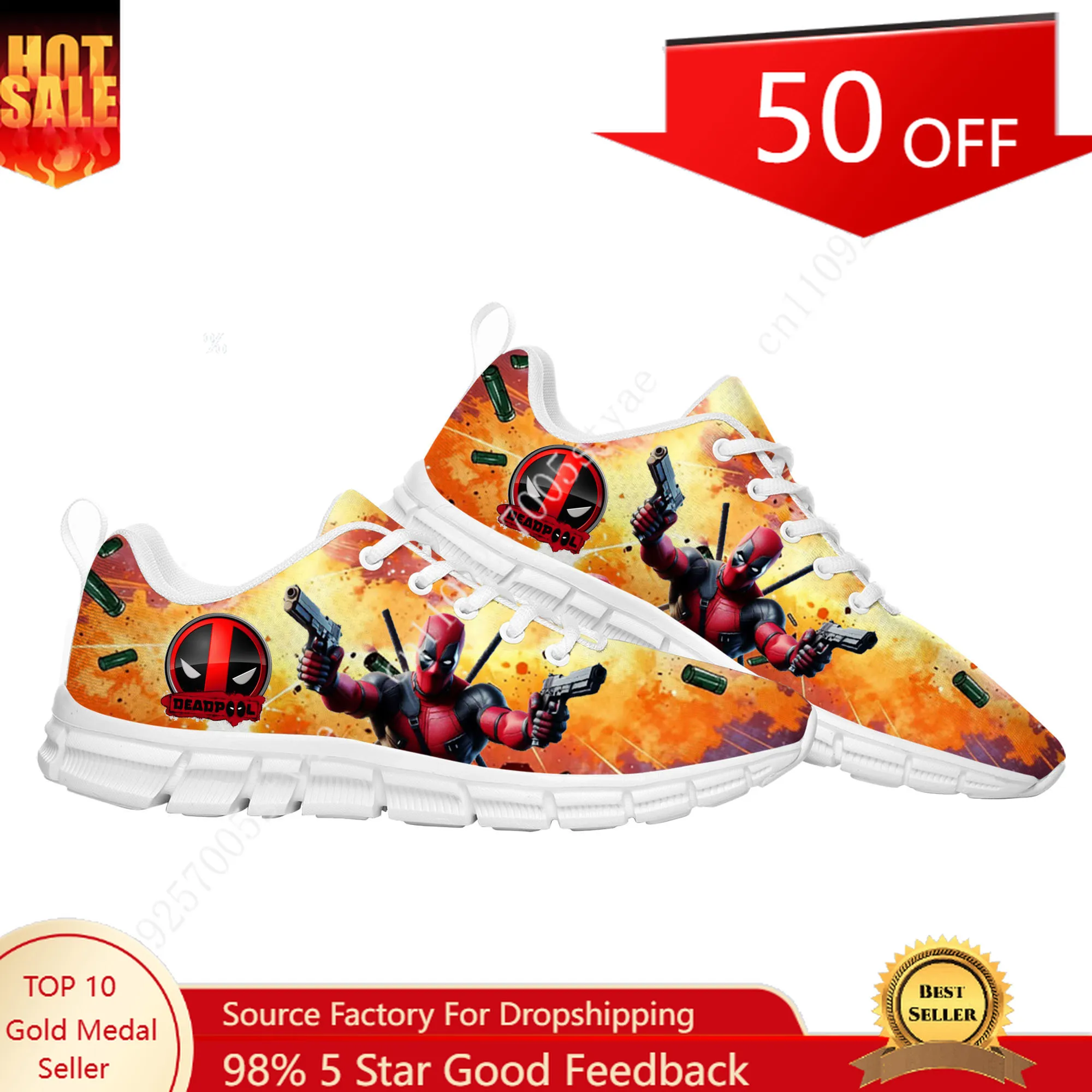 

Marvel Deadpool Wade Winston Wilson Sports Shoes Mens Womens Custom Sneakers Lightweight Casual Sneaker
