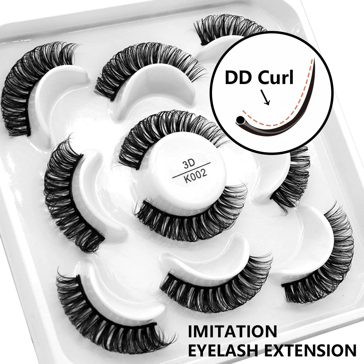 GROINNEYA Lashes DD Curl 10-23mm Russian Lashes 3D Mink Eyelashes Reusable Fluffy Russian Strip Lashes eyelashes extensions