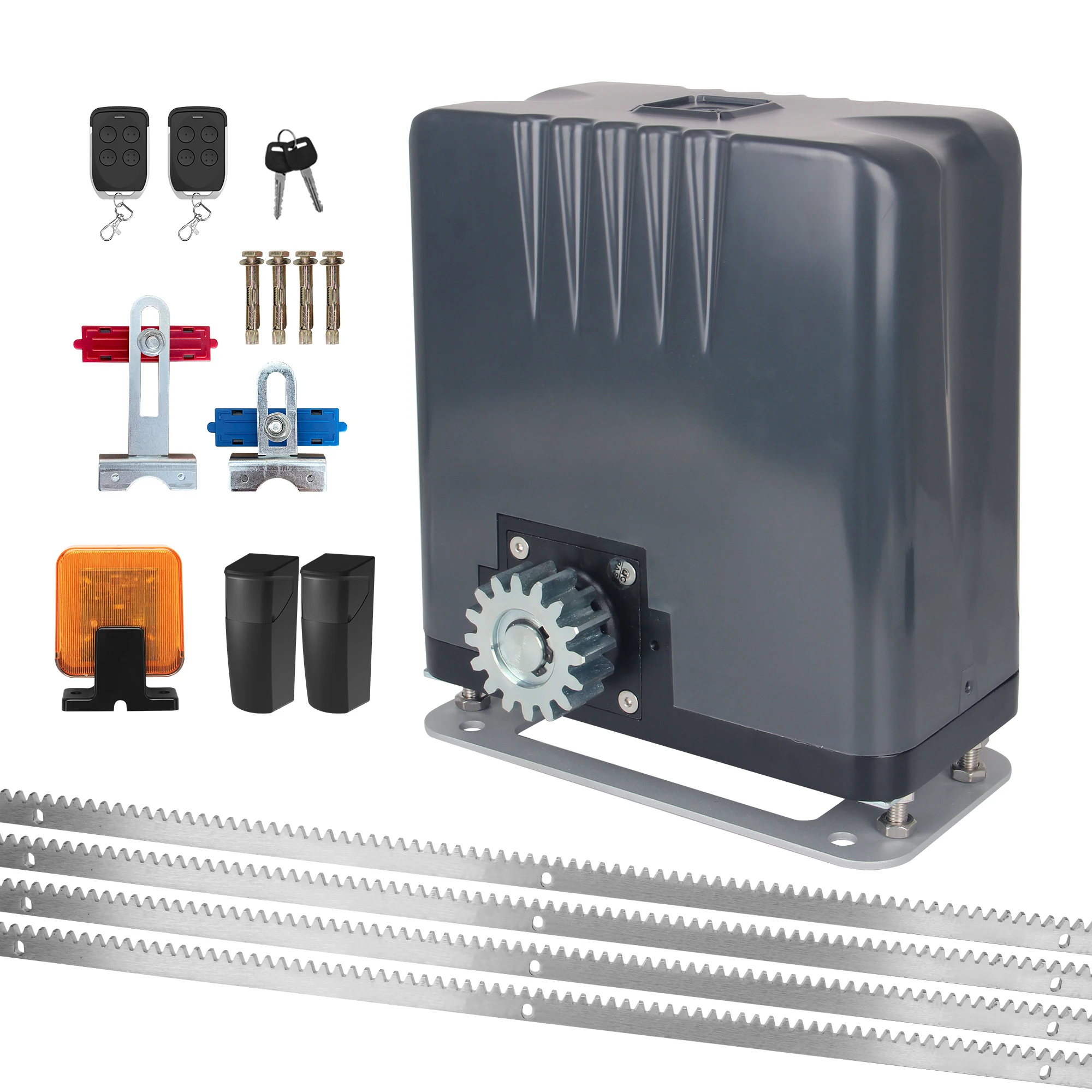 Solar-Powered 1000kg Sliding Gate Opener, 24V DC Automatic Gate Motor with Solar Panel & Full Accessories