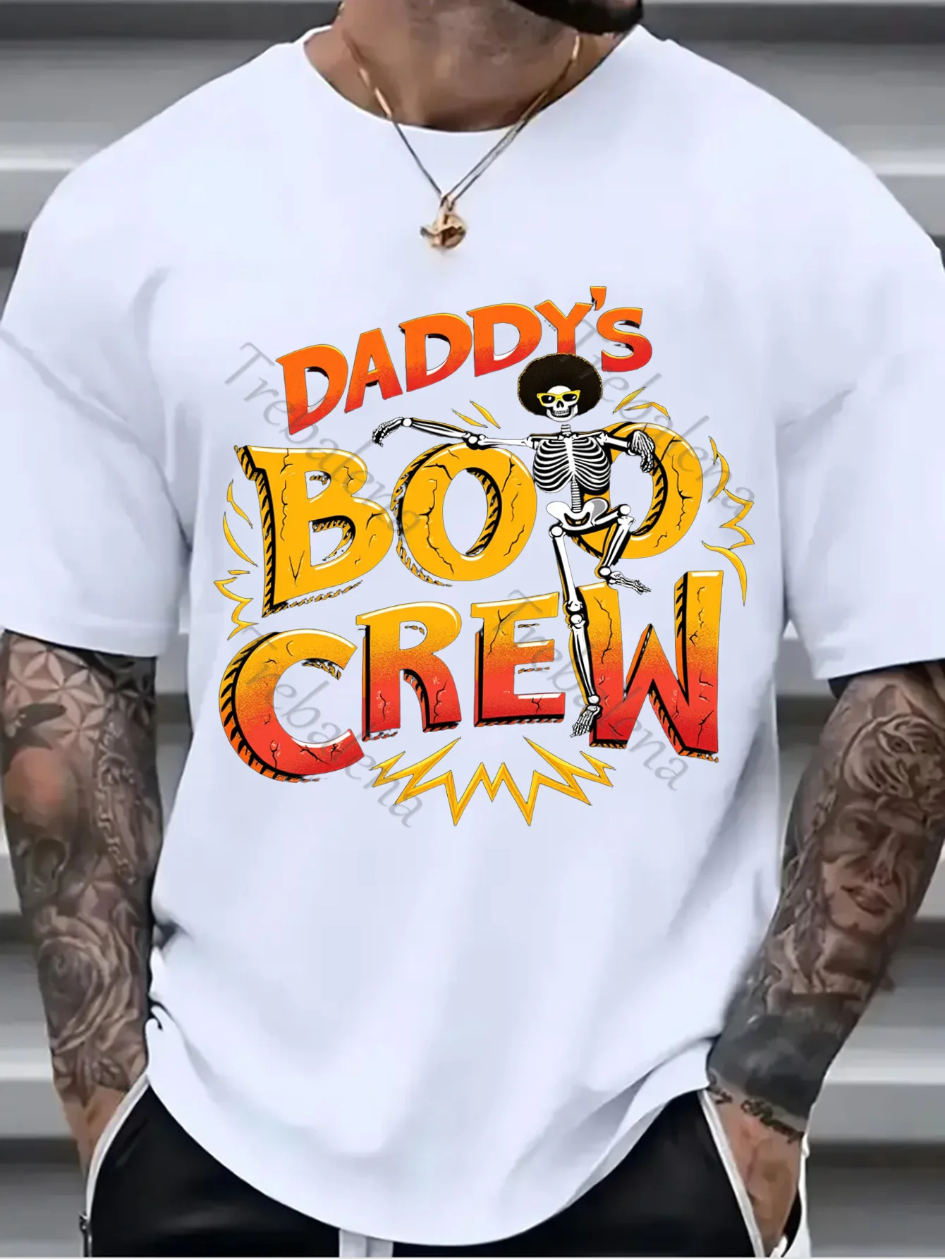 

1шт настенный гобелен "Daddy's Boo Crew Skeleton Хэллоуин декоративный гобелен"