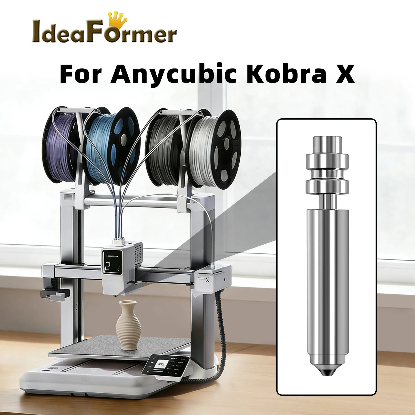 

Биметаллическое сопло Anycubic Kobra X Combo с быстрой заменой, 0,4 мм/0,6 мм, улучшенное, высокотемпературное сопло для KobraX