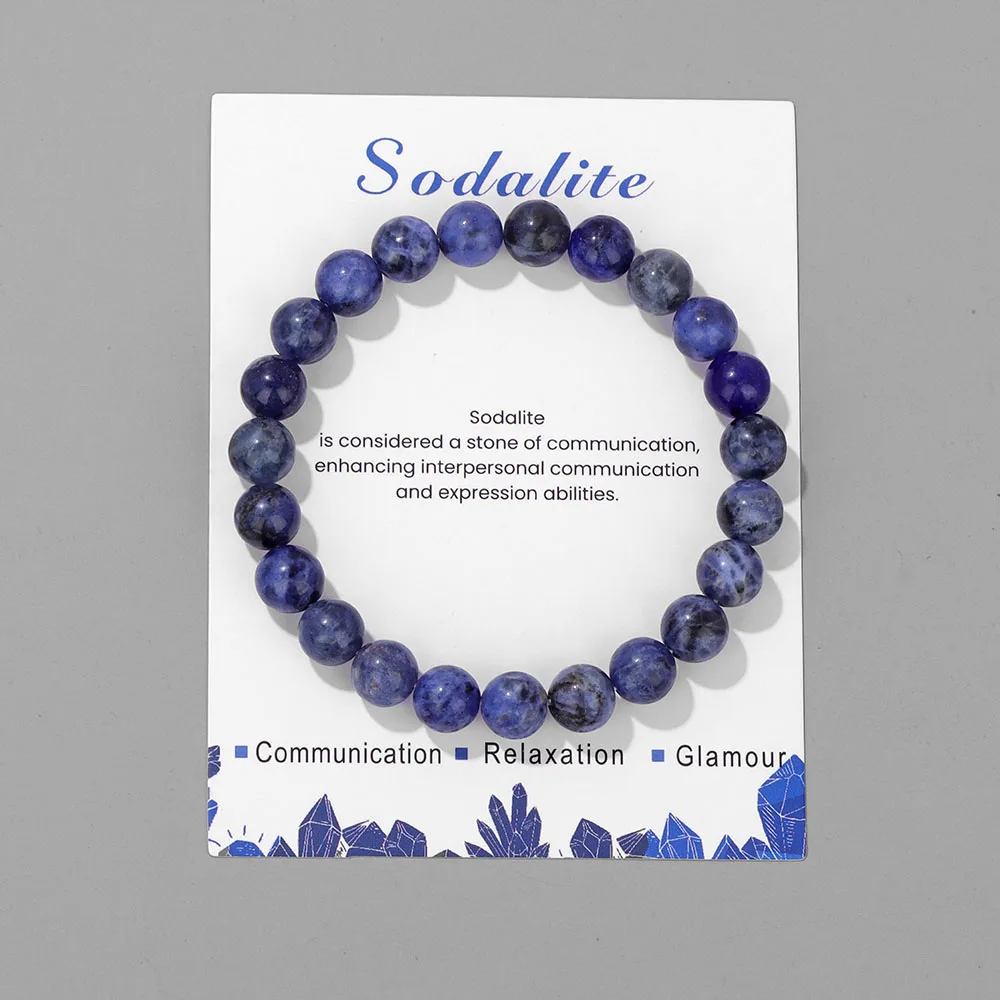 Trend ige Naturstein perlen Tigerauge Armband 8mm runde Amazonit Howlite Quarz Perlen elastische Armbänder Frauen Männer Yoga Schmuck – Detail 17