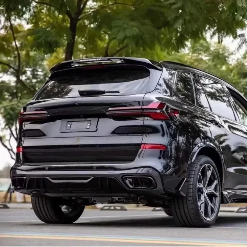 لسيارات BMW X5 G05 X5M F95 MP STY 2020-2024 ألياف الكربون الحقيقية الناشر الخلفي شفة مصد السيارة المفسد العادم نصائح الخمار الذيل الجسم أطقم