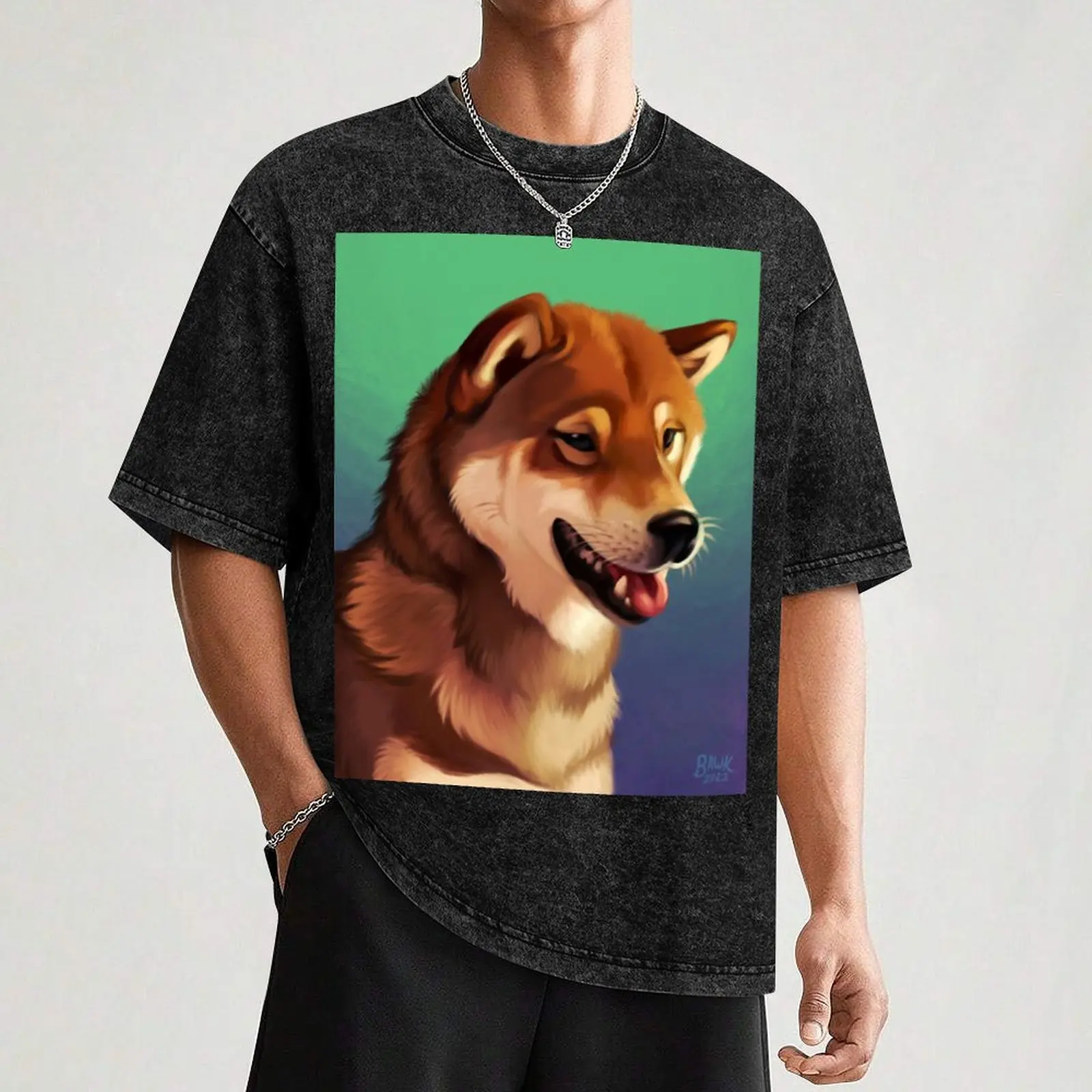 Sesame Shiba Inu T-Shirt Casual Everyday Wear T-Shirt