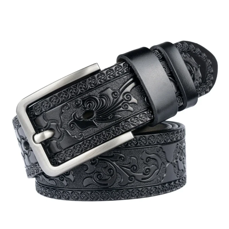 

Vintage Trendy Western Cowboy Belt Gifts for Men Women Cowboy Belt Embossed Leather Belt Accessories for Jeans Casual Trousers