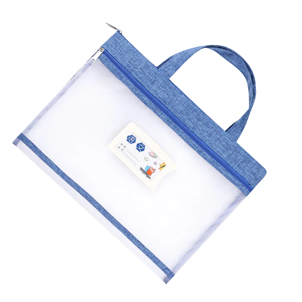 

Large Capacity Handheld Zipper Gauze Mesh Material Office Home Use Organizer Storage For Files Papers Testing Paper