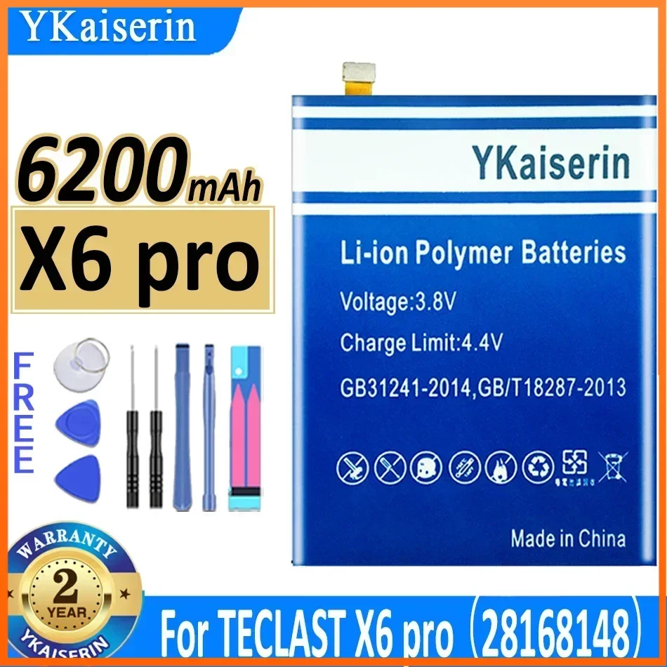 YKaiserin 6200mAh 28168148 Battery for TECLAST X6 Pro H28150170P X6pro Batteries for Smartphones  Warranty 2 Year + Track Code