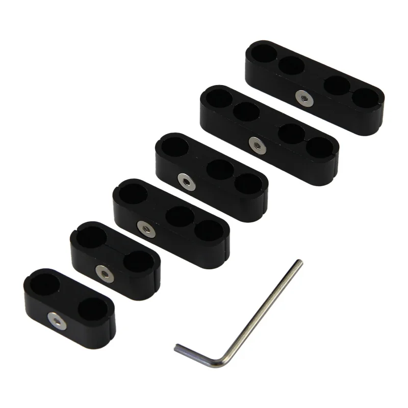 Ignition Wire Dividers Spark Plug Wire Separators Mounting Clamps For 7/8/9.5mm Spark Wires 6PCS 12PCS Billet Aluminum Black