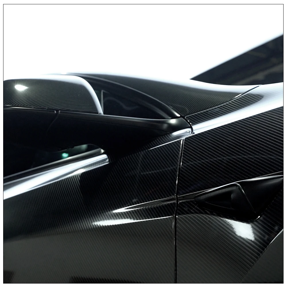 غلاف السيارة من مادة TPU لحماية الألوان، تصميم ملصق السيارة المتغير اللون باللون الأسود الكربوني