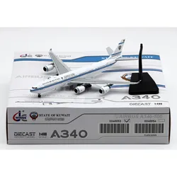 XX40053 Alloy Collectible Plane Gift JC Wings 1:400 Kuwait Government Airbus A340-500 Diecast Aircraft Model 9K-GBA With Stand