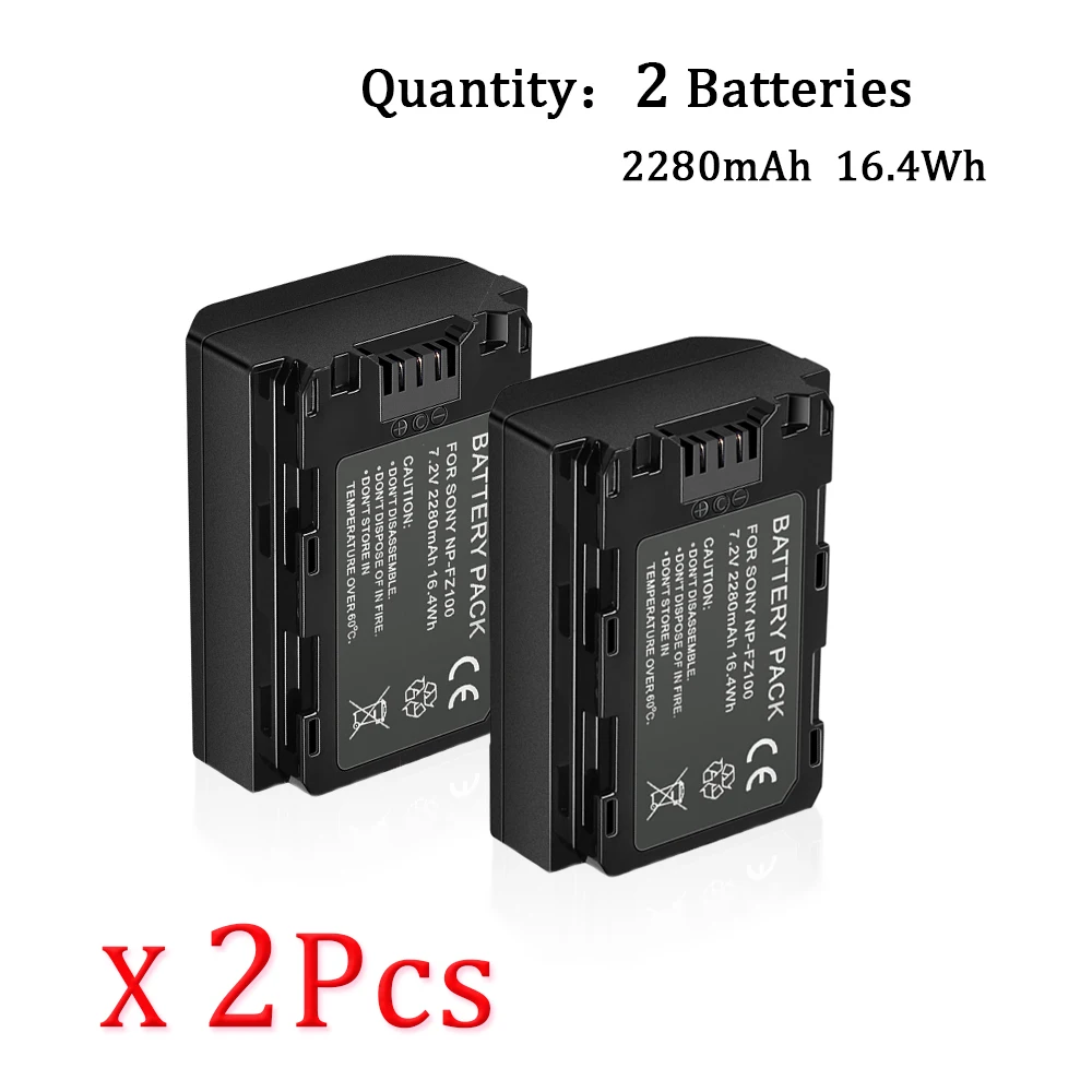 NP-FZ100 NPFZ100 Battery For Sony  Alpha A7 III,A7M3,A7R III,A7RM3,A9,ILCE 9,A7R3,7RM3,A6600,A9M2,A7R4,A7S3,A7c Camera