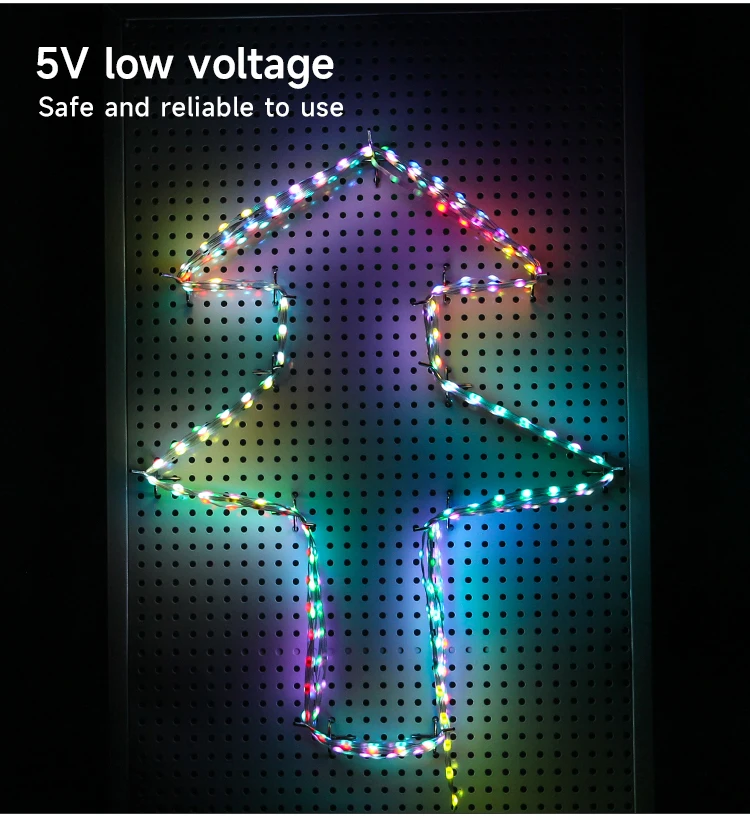 Transparent Wire 5V 3PIN WS2811 LED String Lights Dream Color Accessories RGBIC Addressable Seed Pixel Pebble Decorative Lights