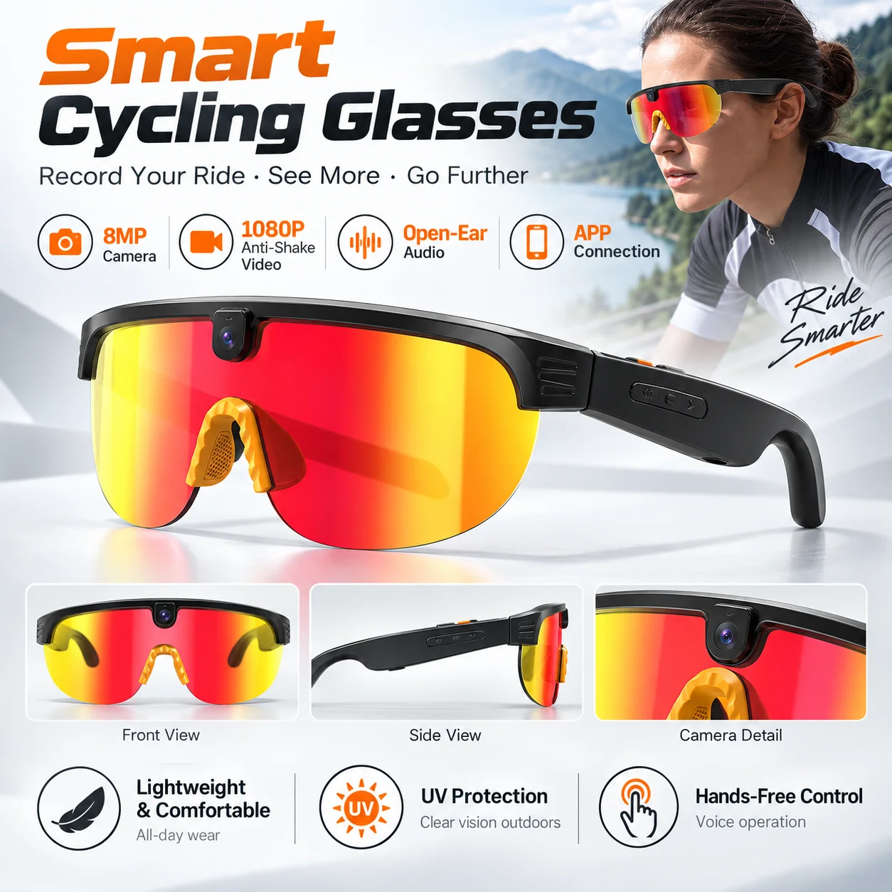 AI Smart Glasses Cycling Sungl - Smart Glasses Lens recension och pris