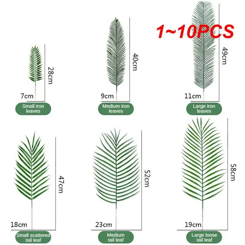 1~10PCS Large Palm Leaves Greenery Faux Palm Fronds Tropical Artificial Plants for Hawaiian Party Jungle Party Decorations