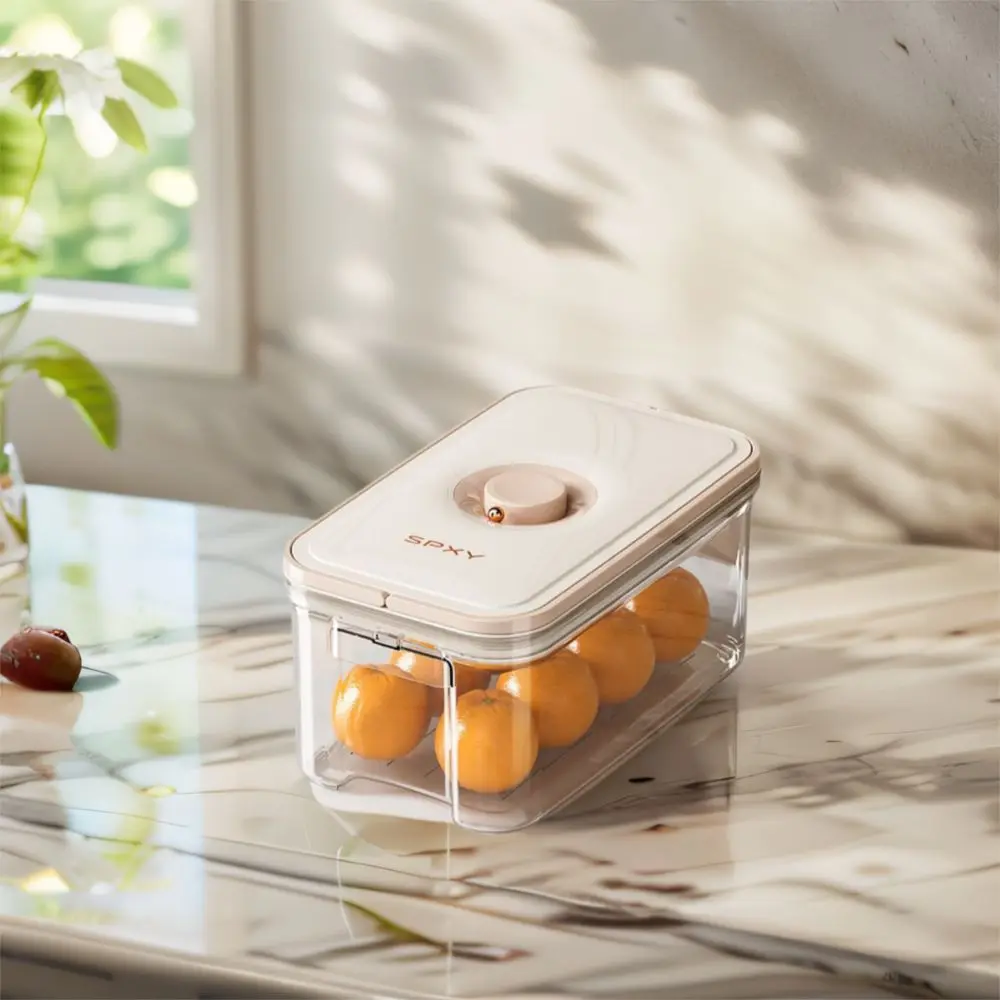 

Plastic Food Vacuum Storage Box Sealed Moisture-Proof Refrigerator Fresh-Keeping Box Transparent with Lid Food Storage Container