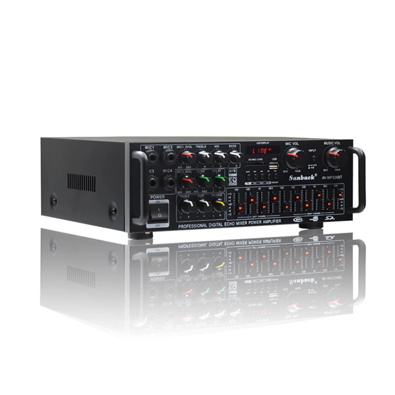 8000W Bluetooth-Verstärker 110/220V Audio-Stereo-Digital-Verstärker mit USB-, SD-, FM-, DVD-, AUX-Unterstützung, 4-Wege-Mikrofoneingang und Fernbedienung – Detail 11