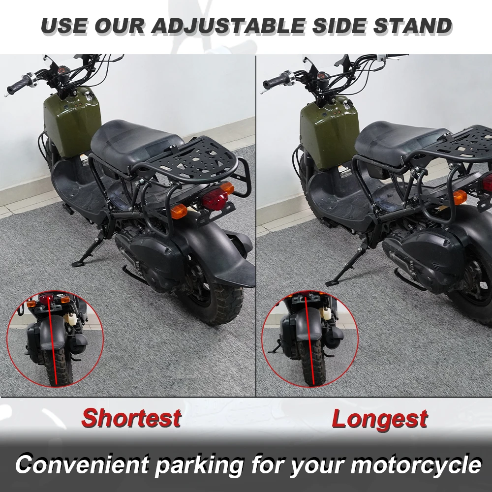 

Fit For Honda Ruckus Zoomer 2003-2019 2020 2021 2022 2023 2024 Motorcycle Adjustable Kickstand Foot Side Stand Support Aluminum