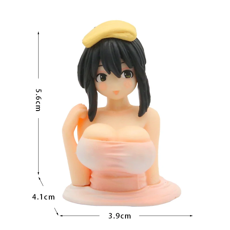 Cute Kanako Chest Shaking Girls Car Ornaments Cartoon Kawaii Anime Statue Car Dashboard Sexy Doll Figurine Car Decorations