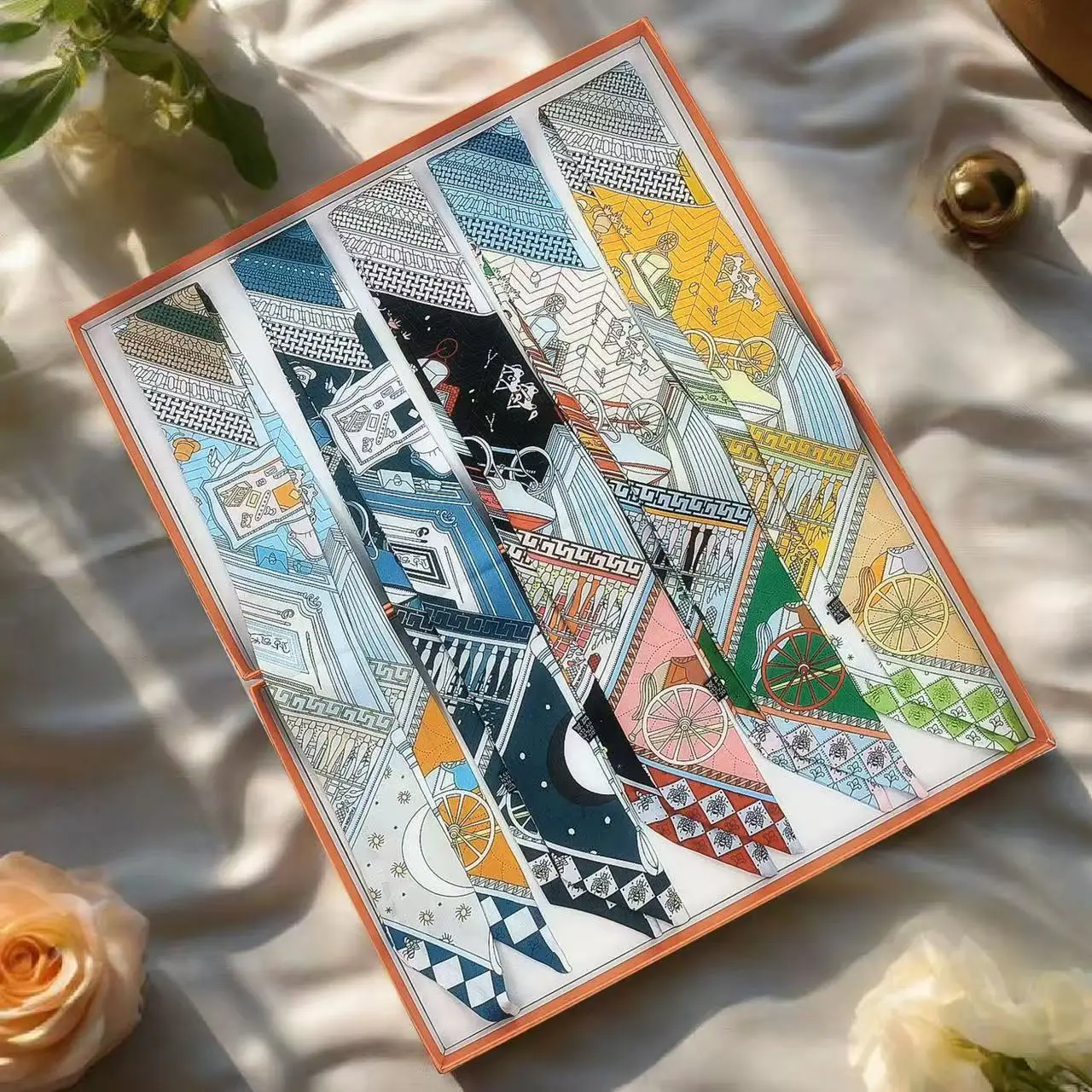 بطاقة التارو سلسلة غاسل وشاح حريري حك وشاح الزخرفية عقال رقيقة وضيقة قطاع وشاح حريري صغير تعادل حقيبة بالجملة #1