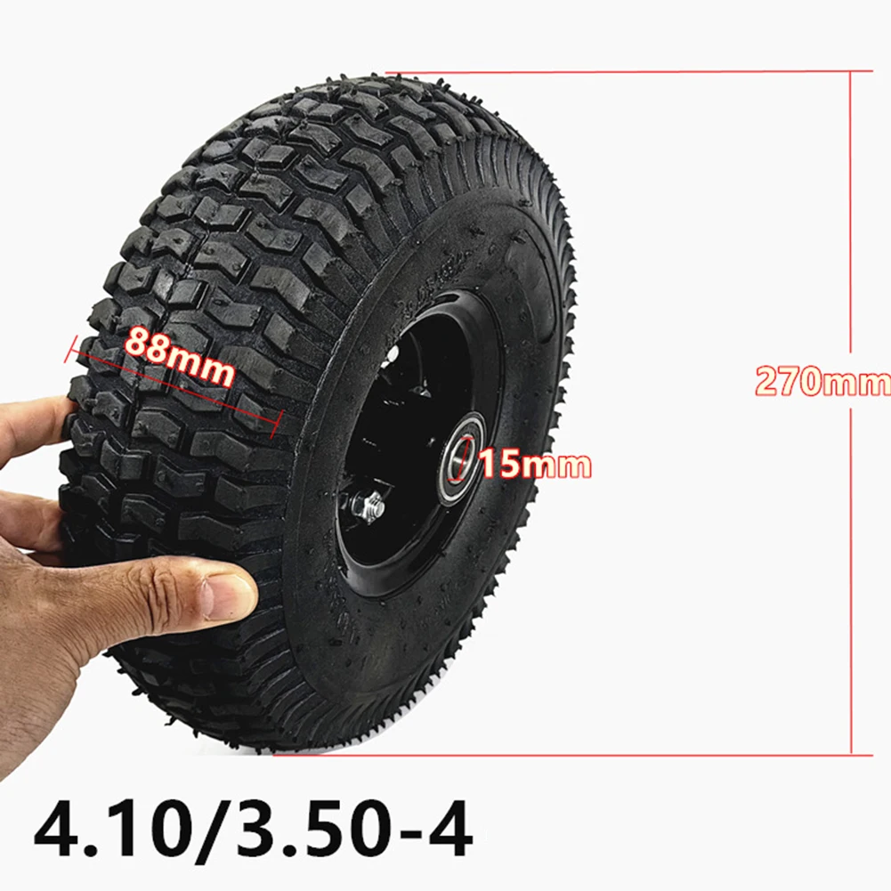 10 Inch 4.10/3.50-4 Rubber Inflate Tire Wheel Inner Outer Tire Full Wheel Inflatable Wheels For Trolley Electric Scooter