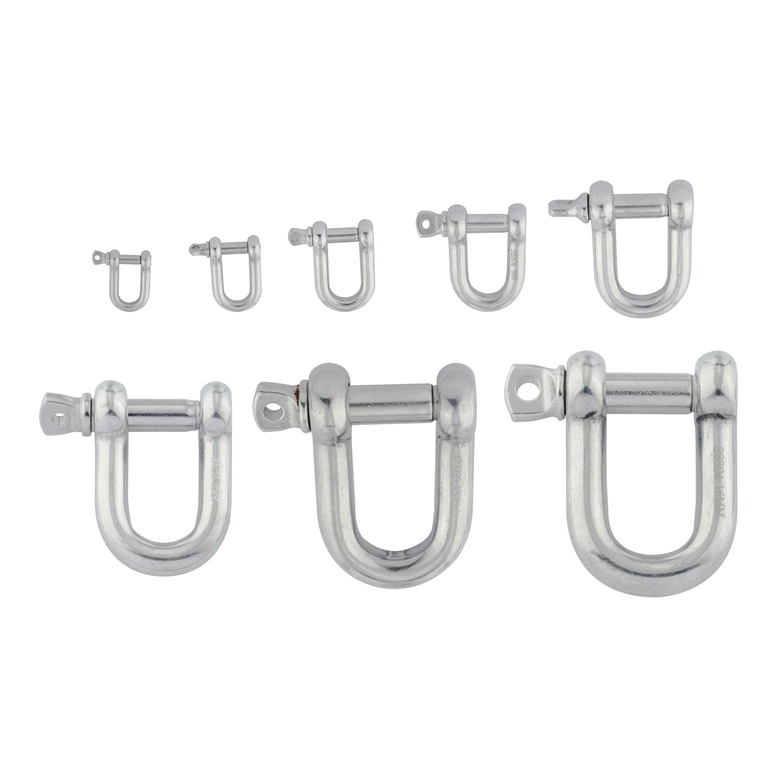 1/2/5/10pcs 304 Stainless Steel D Shackle Bow U Loop Buckle Rigging Hook 4/5/6/8/10/12/14/16MM Lifting Connection Chain Boating