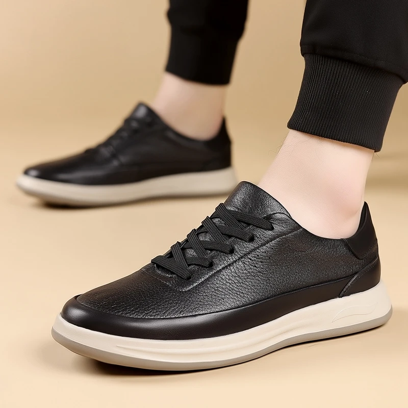 ​Men’s Lace-Up Sneakers 2025 – Chunky Sole with Height Boost, Breathable & Comfy, Durable & Non-Slip, One-Step Wear, Fashionable