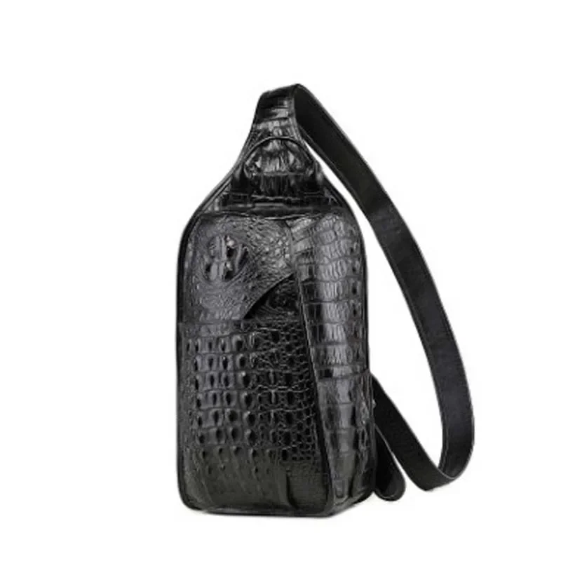 LINSHE crocodile chest package  male  Single shoulder bag  Male chest bag  men  Inclined shoulde