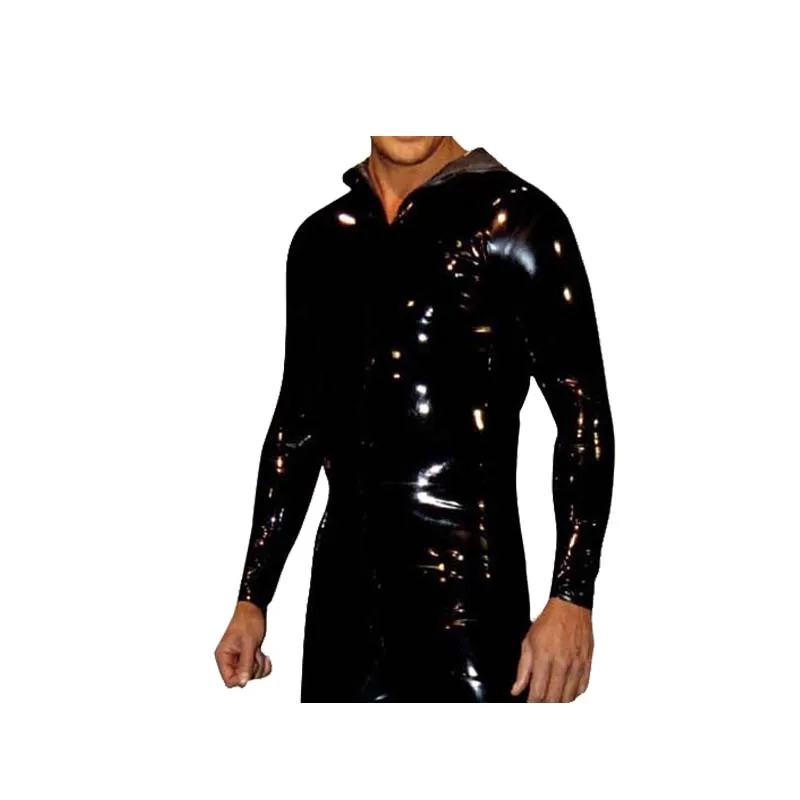 

Pure Latex 100% Rubber Men Tight Handsome Black Top 0.4mm Size XXS-XXL