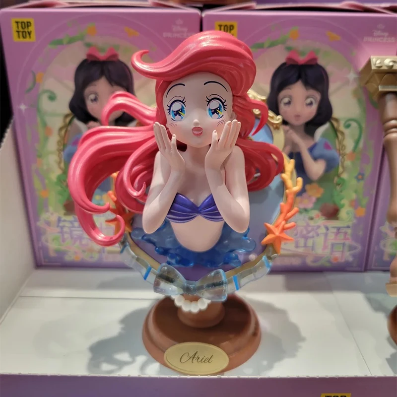 Miroir de princesse Disney authentique fait à la main pour enfants, série de langues secrètes, boîte ennemi, ornement de bureau fille blanche neige, Kawaii, cadeau de Noël