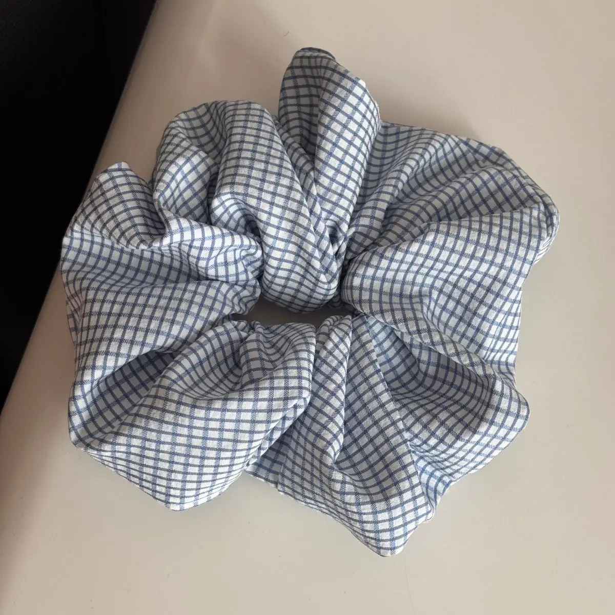 Hair Scrunchy Plaid Fabric Soft Women Ponytail Holder Non Slip Durable Comfortable Gentle No Pull for Daily Home Office Travel