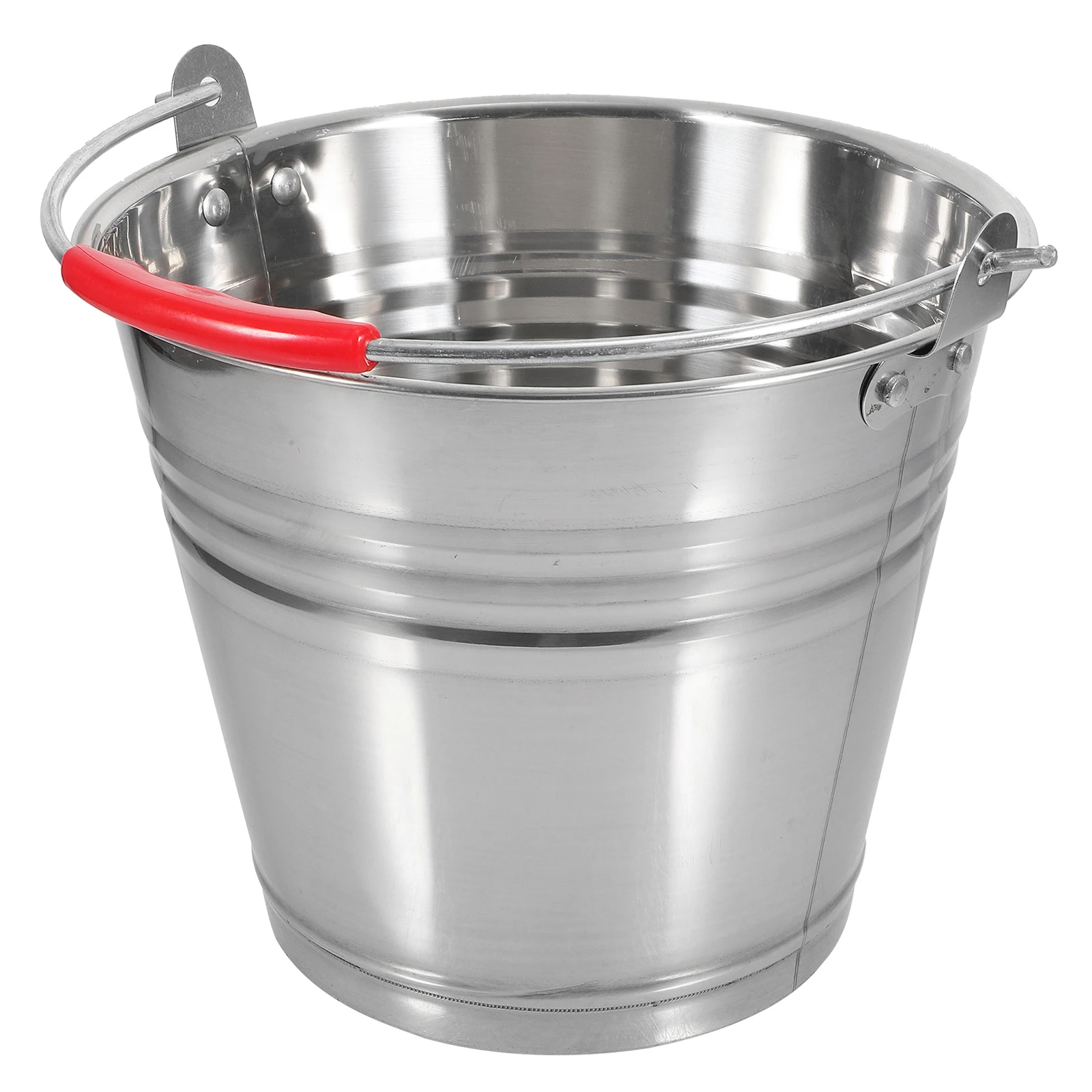 

Stainless Steel Bucket Portable Trash Can Large Capacity Water Pail Milk Barrel Corrosion Resistant Round Metal Bucket Home Use