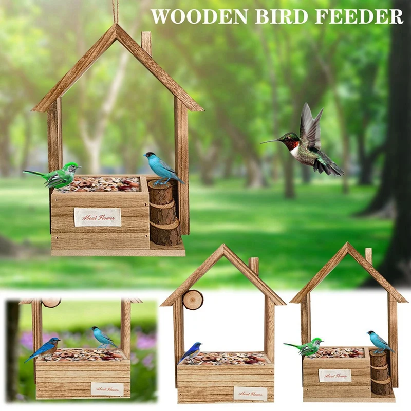 Bird House Feeders For Outdoors Feeding Tool Hangings Bird Feeder Dispenser Holder Food Container