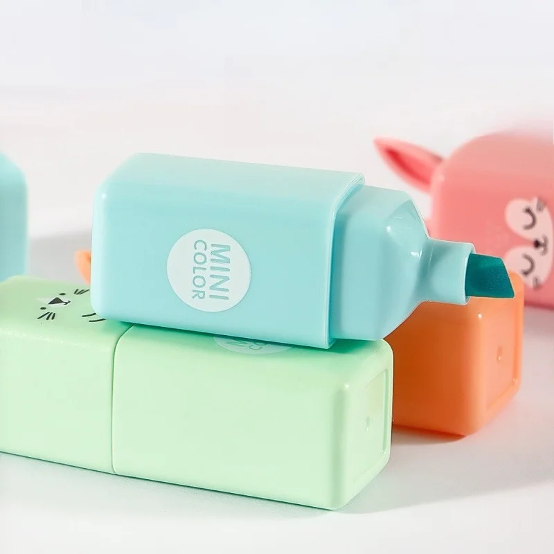 4/5pcs Mini Rabbit Highlighters, Water-Based Ink Color Markers for Students Teachers, Office Book DIY Labeling
