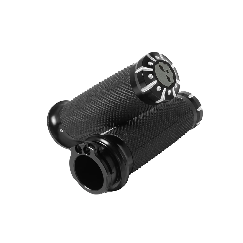 Motorcycle 1.25'' Universal Rubber Hand Grips CNC Handlebar For Harley Sportster 883 1200 Iron XL VRSC Touring Dyna Softail